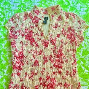 INC Concepts Festive top with Mandarin Collar M